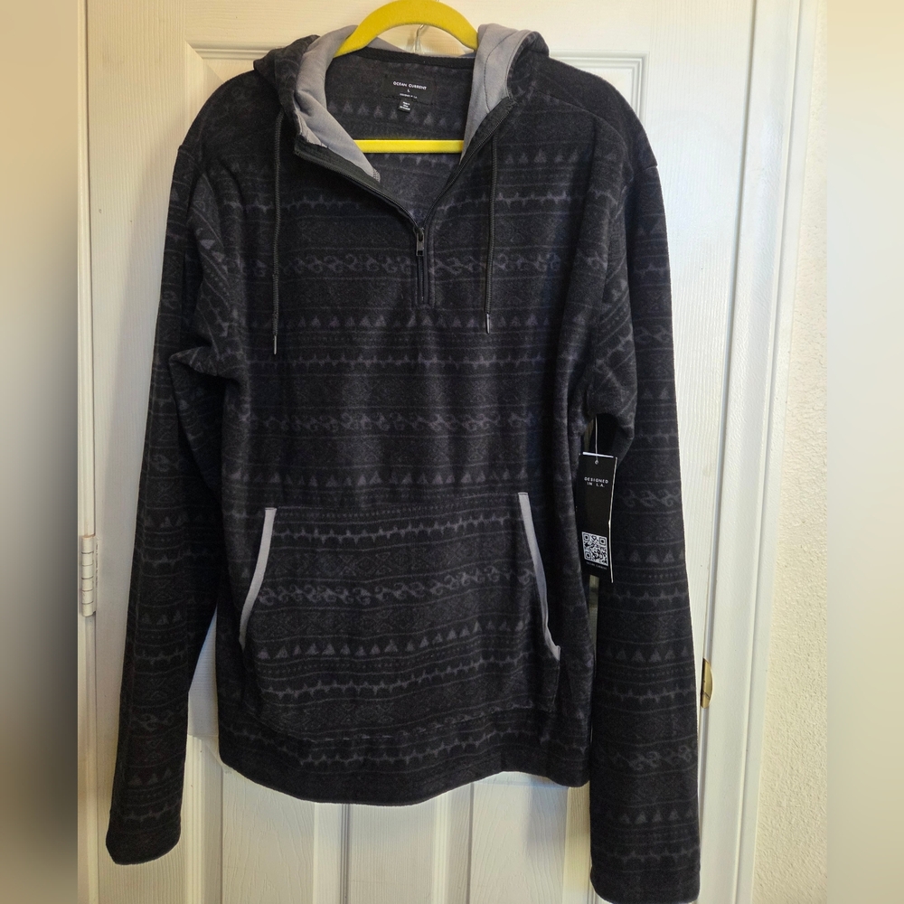 Black Patterned Hoodie